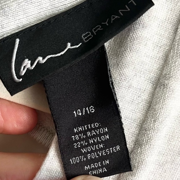 NWT Lane Bryant Grey Knit V- Neck Kimono Sleeve Mixed Media Sheer Top Sz… - Picture 11 of 13